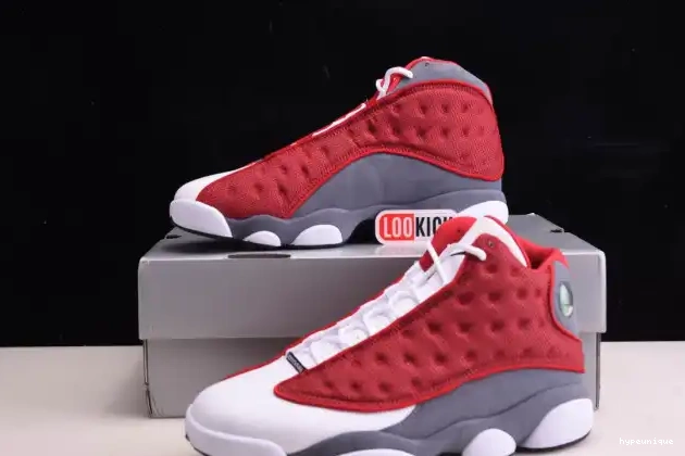 HYPE Grey Gym Flint Air Retro Jordan Red 13 414571-600 0522
